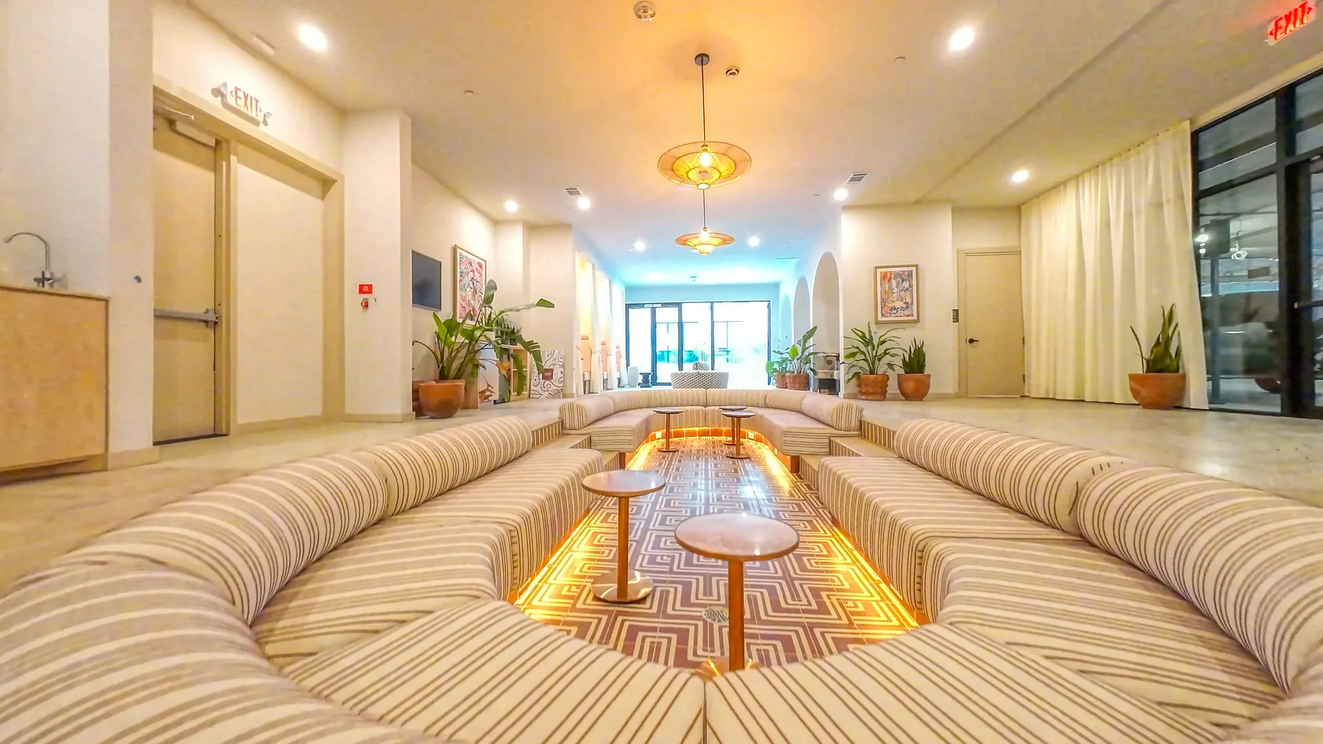 Chic Bishop Canopy Lounge, with modern furniture, ambient lighting, and a relaxed atmosphere for social gatherings.